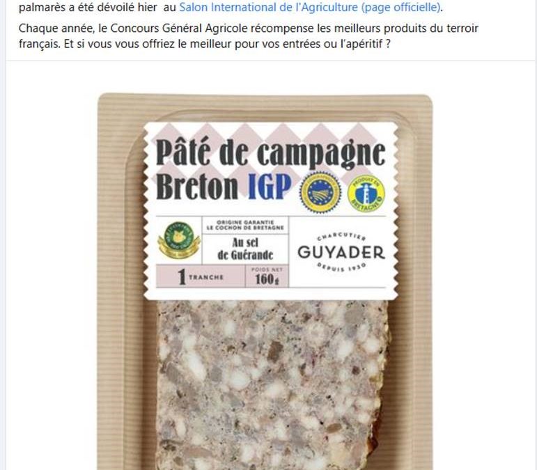 Concours Agricole 2023 – Pâté IGP Guyader CDB